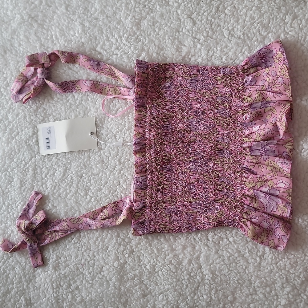 Likely Riviera Smocked Crop Top